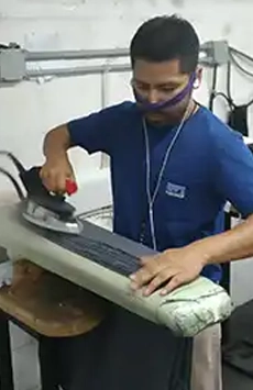 Guy ironing